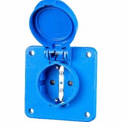 Розетка Schuko фланцева на SSD 75x75 nat.IP54.арт. 105-8b