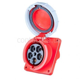 Розетка фланцева наклонная 125A 5p 6h PC Electric