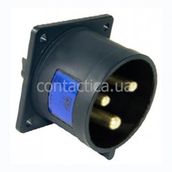 Вилка фланцева чорна 16A 3p 6h