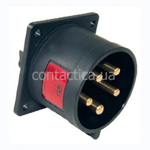 Вилка фланцева чорна 16A 5p 6h PC Electric