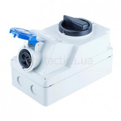 Розетка с выкл. и блокировкой для монтажа на поверхность 16A 3p 6h IPX4