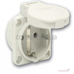 Розетка Schuko серая фланцева на SSD 50x50 nat.IP54