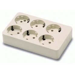 Блок розеток с заземлением на 6 розеток(Famatel-2506)