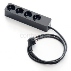 Удлинитель на 4 гнезда цвет чорний; арт.2627-N