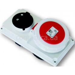 Розетка панельная с выкл. и блокировкой 16A 5p 6h IP67