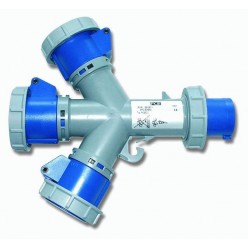 Разветвитель PCE- вилка 2P+T 16A выход 3 розетки 2P+T 16A