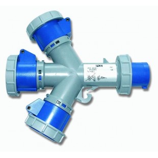 Разветвитель PCE- вилка 2P+T 16A выход 3 розетки 2P+T 16A PC Electric