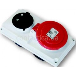 Розетка панельная с выкл. и блокировкой 16A 5p 6h IP44