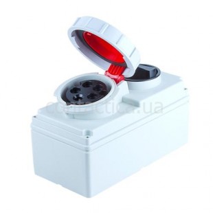 Розетка панельная с выкл. и блокировкой 16A 4P 6h IP67 PC Electric