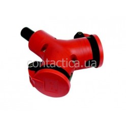 Двойник кабельный 2 розетки-коннектор с откидной крышкой IP44