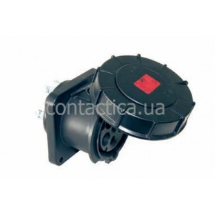 Розетка фланцева чорна125A 4p 6h PC Electric