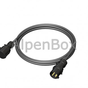 Удлинитель вилка 32A/3P - розетка 32A/3P, IP44, кабель гибкий H07RN-F 3G6 5м.black арт. 8980034 Alpenbox