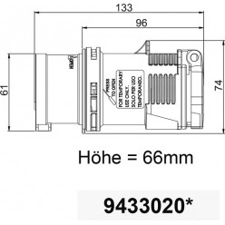 Адаптер CEE вилка 16A 5P 400V и выход на 1 розетку Schuko 16F 250V