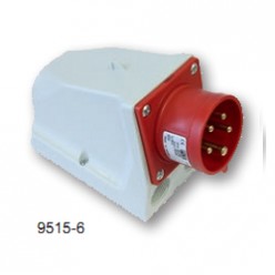 Вилка настенная 16A 3p 6h IP44