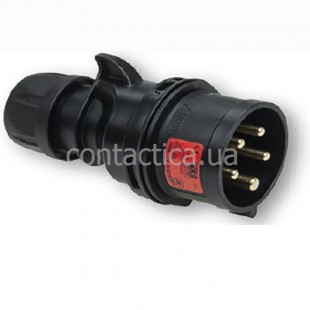 Вилка кабельна чорна 32A 5p 6h PC Electric