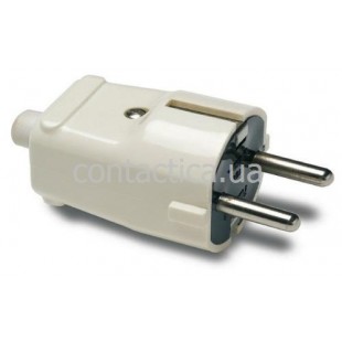 Вилка кабельна 16А 250В SCHUKO цвета слоновой кости Famatel, pin 4,8mm Famatel