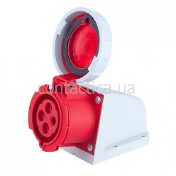 Розетка стационарная (настенная) 32A 4p 3h IP67