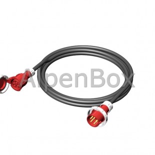 Удлинитель вилка 32A/5P - розетка 32A/5P, IP67, кабель гибкий H07RN-F 5G6 20м. арт. 8990026 Alpenbox