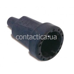 Розетка кабельна гумова чорна 2 полюса +земля