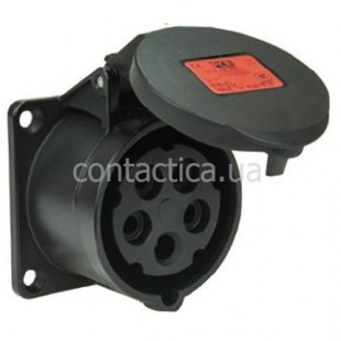 Розетка фланцева чорна 16A 4p 6h PC Electric