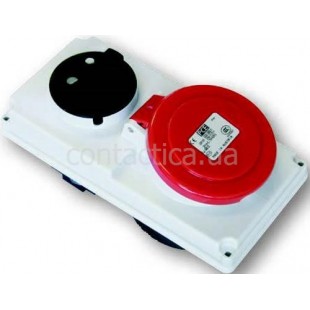 Розетка панельная с выкл. и блокировкой 32A 5p 6h IP44 PC Electric