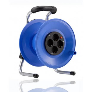 Кабельный барабан пластиковый на 4 розетки schuko + термопр. IP20 (HEDI) HEDI