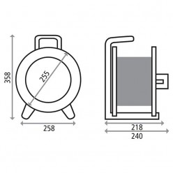 Кабельный барабан металлический на 4 schuko +термопр. IP20 (HEDI)