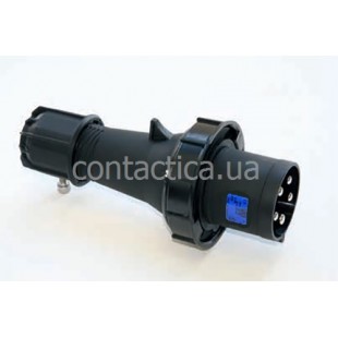 Вилка кабельна чорна 63A 3p 6h IP67 PC Electric