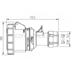 Розетка кабельна 32A 4p 3h IP67 SHARK