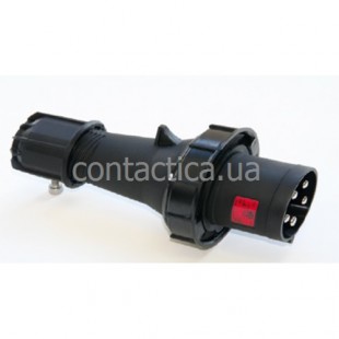 Вилка кабельна чорна 63A 4p 6h IP67 PC Electric