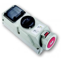 Розетка под автом. выкл. для монтажа на поверхность 32A 4p 6h IPX7