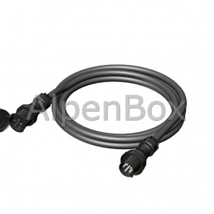 Удлинитель вилка 125A/5P - розетка 125A/5P, IP67, кабель гибкий H07RN-F 5G35 15м.black арт. 9010021 Alpenbox