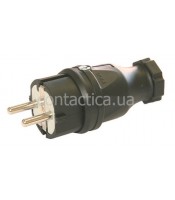 Вилка Schuko (РСЕ) кабельна  гумова IP44 чорна арт. 0511-s