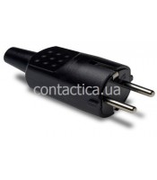 Вилка кабельна 16А 250В SCHUKO прорезиненая чорна Famatel арт. 1104