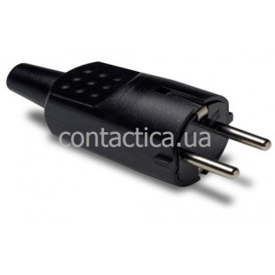 Вилка кабельна 16А 250В SCHUKO прорезиненая чорна Famatel арт. 1104 Famatel