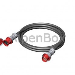 Удлинитель вилка 125A/5P - розетка 125A/5P, IP67, кабель гибкий H07RN-F 5G25 10м. арт. 9010002