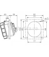 Розетка врезная наклонная 32А IP67