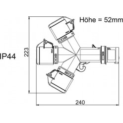Тройник многофункциональный вилка 16A 3p 230V -3 розетки CEE 16A 3P 230V