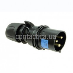 Вилка кабельна чорна 16A 3p 6h