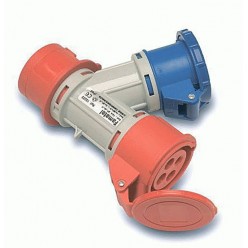 Адаптер CEE- вилка 3P+N+T 16A выход розетки 3P+T 16A + 1 и 2P+T 16A