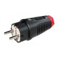 0511-sr PCE Вилка кабельна 16A/250V/2P+E/IP54 корпус чорний, маркер червоний 