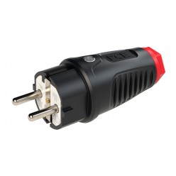 0511-sr PCE Вилка кабельна 16A/250V/2P+E/IP54 корпус чорний, маркер червоний 