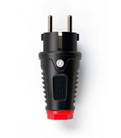 0511-sr PCE Вилка кабельна 16A/250V/2P+E/IP54 корпус чорний, маркер червоний 